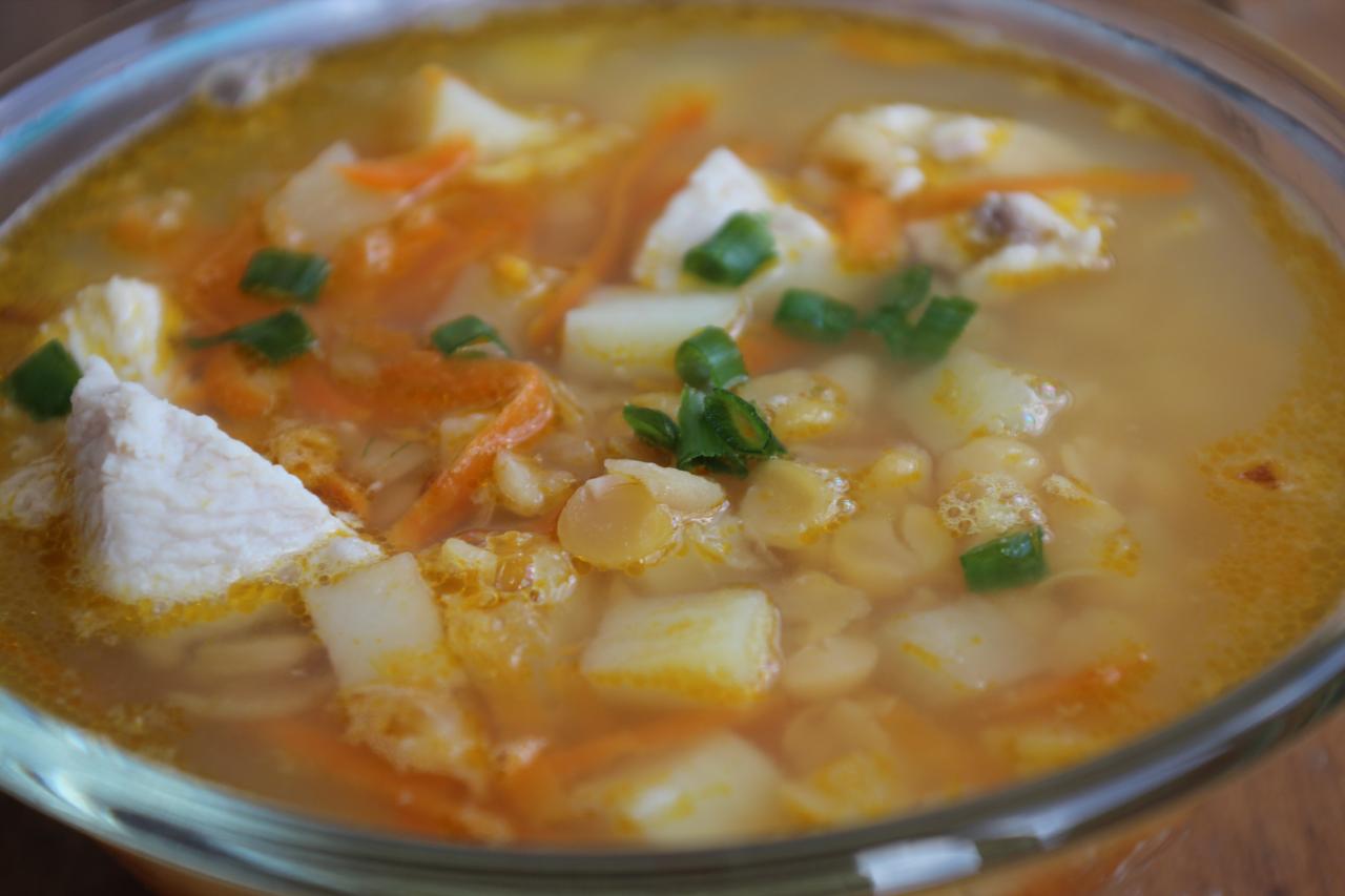 Гороховый суп, рецепт с курицей и картошкой